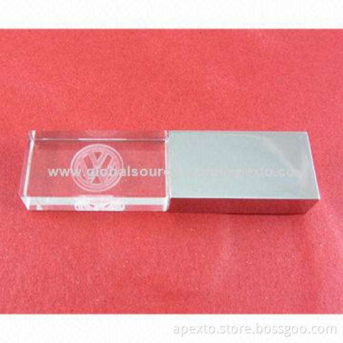 Crystal USB Stick with Inside Engraving, Supports Password Protection and Bootable Function